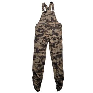 Soundstyle Women's Brown Camo Overalls Rayon Fabric Size Medium